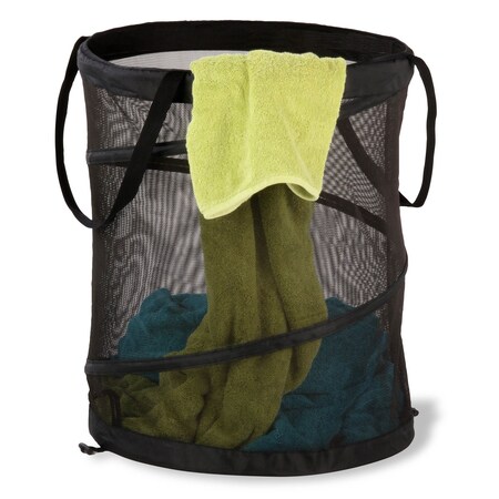 Honey-Can-Do Honey-Can-Do Black Mesh Fabric Collapsible Pop-up Laundry Hamper HMP-01127